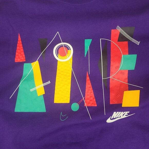 Y2K Nike Sportswear Air Max 90  long sleeve‎ Tee Purple Size X-Large Vintage - Picture 2 of 8